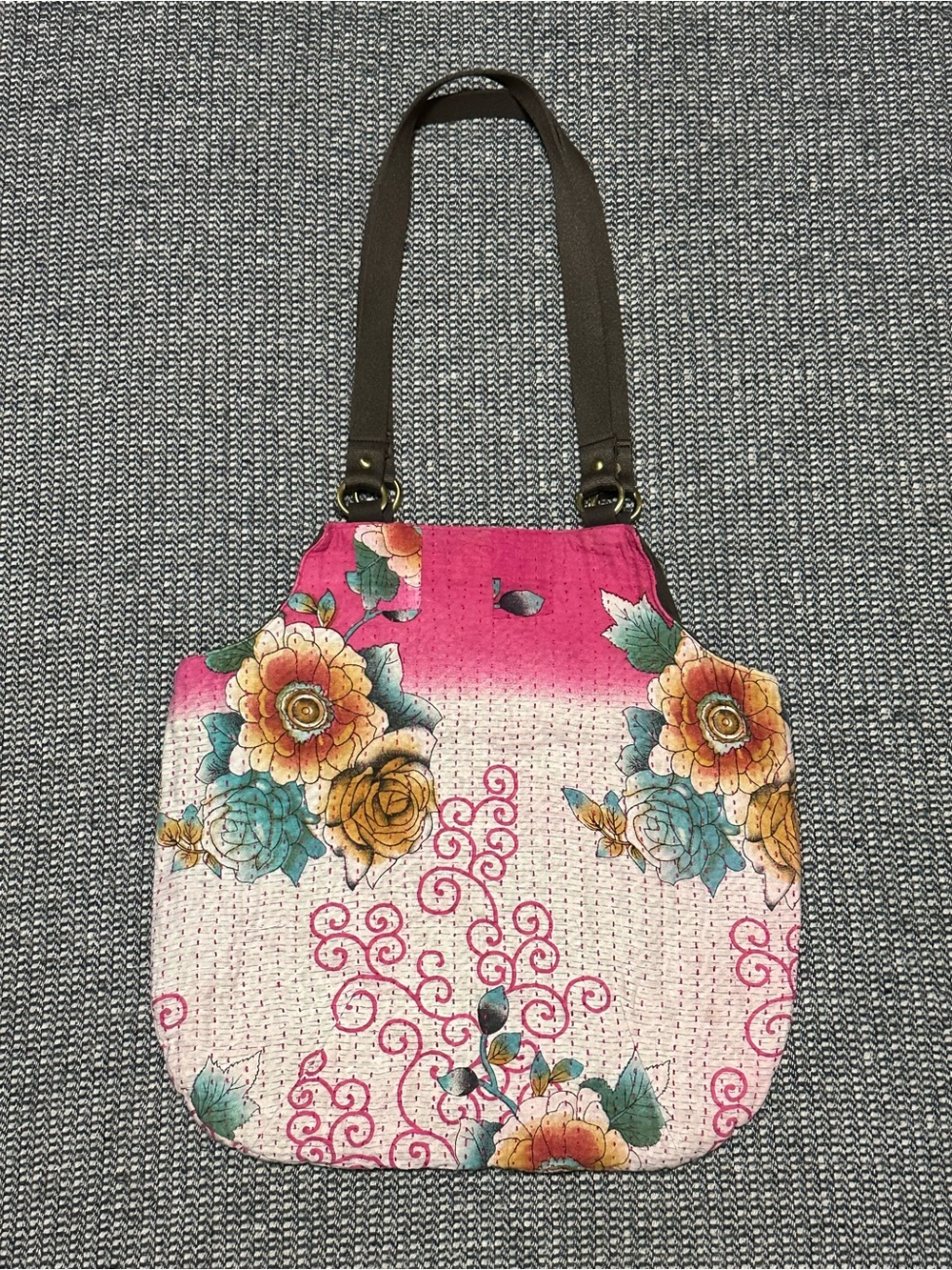 Sari Bari One-of-a-Kind Handcrafted Kantha Tote Bag